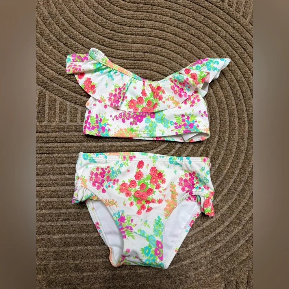 Kids Bundle (2) 2T Swimwear 2 PC Sets EGG Cheetah Print / Janie and Jack Floral